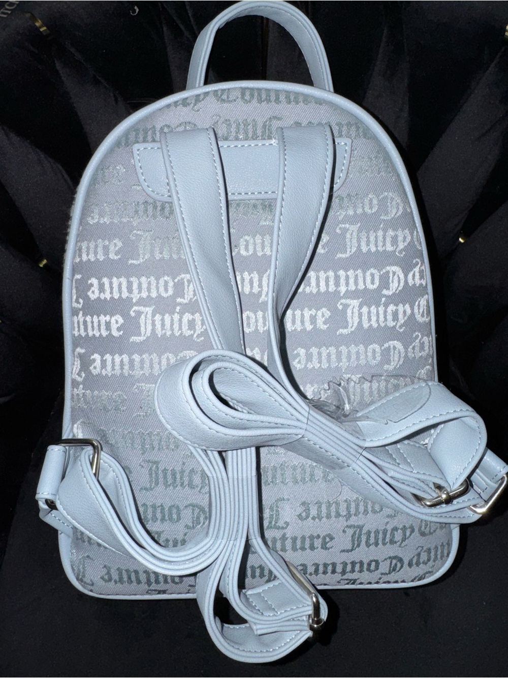 Juicy Couture Light Blue Pullout Pouch Mini Backpack Set NWT - Picture 3 of 8